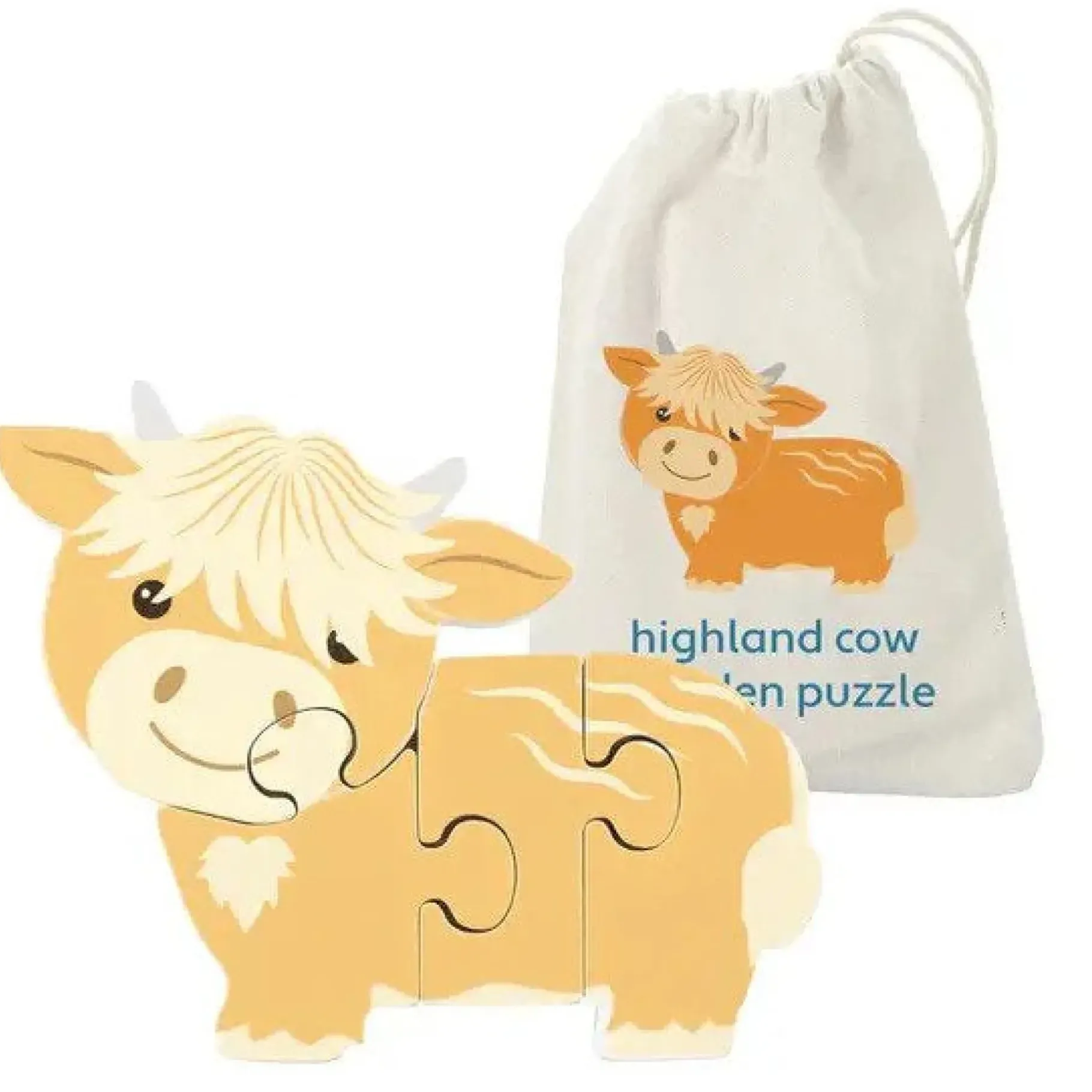 Highland Cow Mini Wooden Puzzle