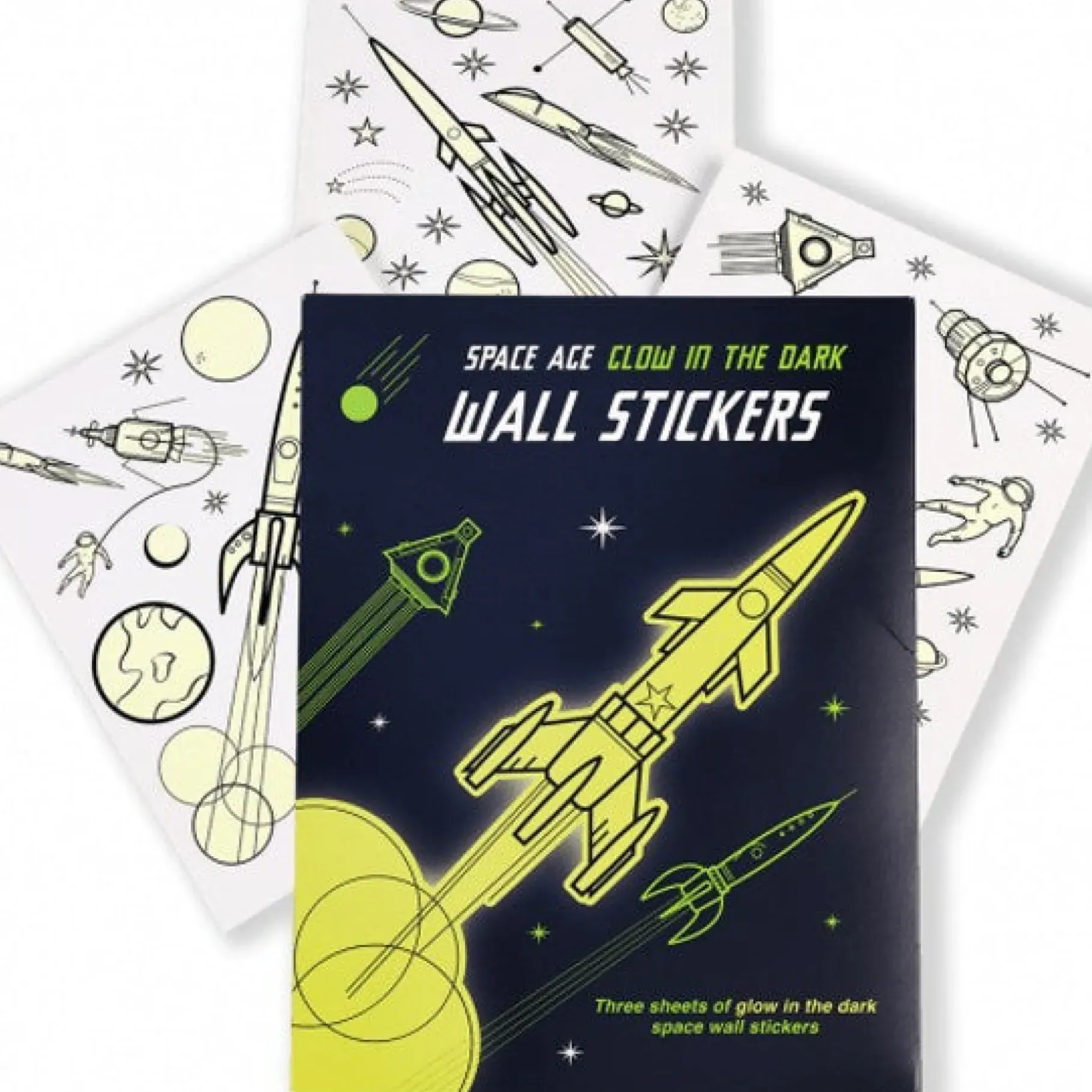 Space Age Glow In The Dark Wall Stickers